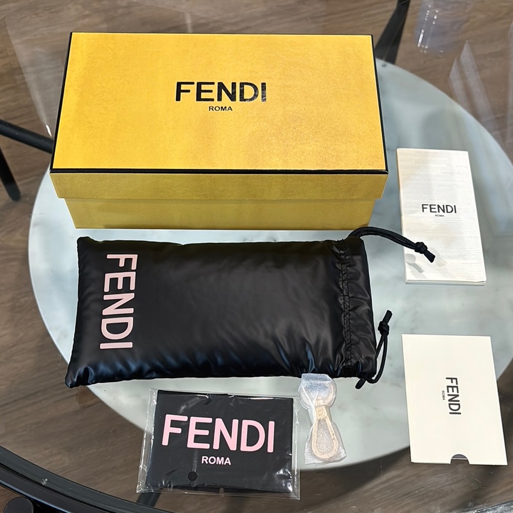 Fendi Black and Pink Sunglasses Case with Box